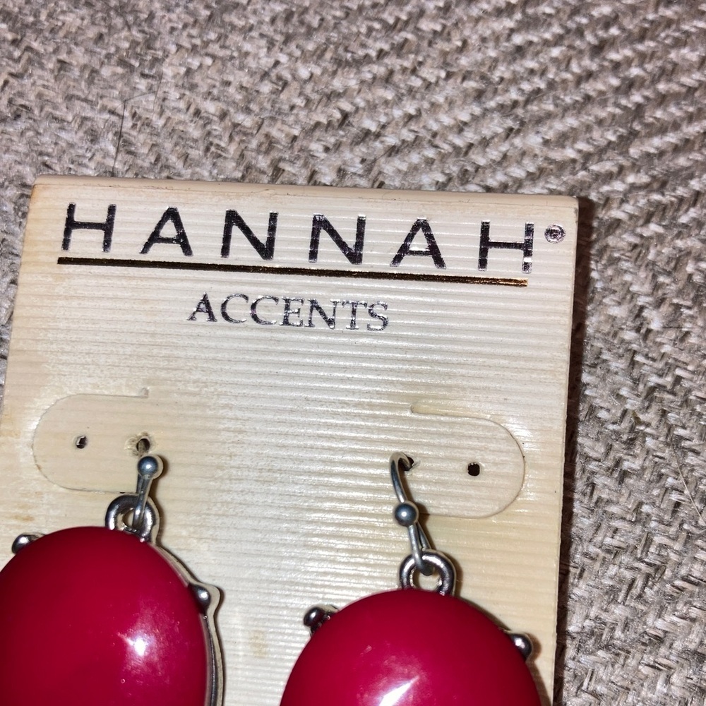 Hannah Accents Vibrant Red Earrings - Picture 2 of 4